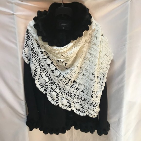 Colebrook Jackets & Coats Colebrook Faux Suede Finish Fur Black